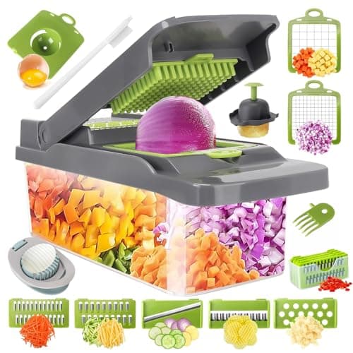 Image of Vegetable Chopper Vegetable Cutter Mandoline Vegetable Slicer - Veggie Onion Potato Salad Food Chopper Manual-Veg Chopper and Dicer/Julienne- Kitchen Tools & Gadgets, Includes a Free Egg Cutter.