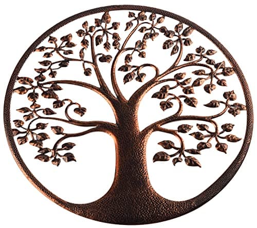 Image of Bronze Tree of Life Garden Wall Plaque Decoration 40cm