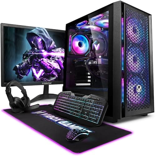 Image of Vibox VII-101 Gaming PC Bundle • Intel Core i7 12700KF 12-Core • Nvidia RTX 5060 Ti 8GB • 16GB RAM • 1TB SSD • Windows 11 • 23" Monitor • WiFi
