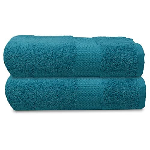 Image of Towelogy® Premium Large Hand Towels Set 100% Combed Ring Spun Cotton Quick Dry & Super Absorbent Hotel Quality Multipurpose for Bathroom Spa Gym & Travel Size 50x85cm (Teal Duck Egg, Pack Of 2)