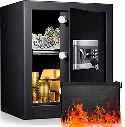 Image of VIHBRAI 54L Large Capacity Fireproof Waterproof Safe with Combination Lock and 3 Bolt Locking for Home, Office or Wall Mounting