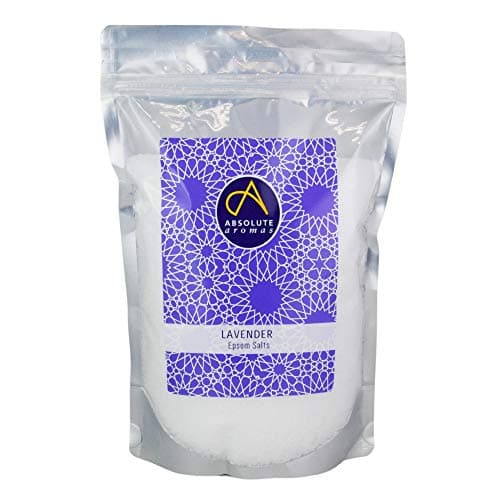 Image of Absolute Aromas Lavender Infused Epsom Bath Salts 1kg - Magnesium Sulphate - Relaxing Salts for The Bath - Soak and Relax Muscles and Feet