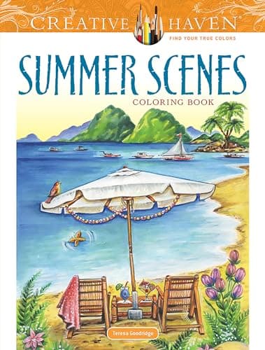 Image of Creative Haven Summer Scenes Coloring Book