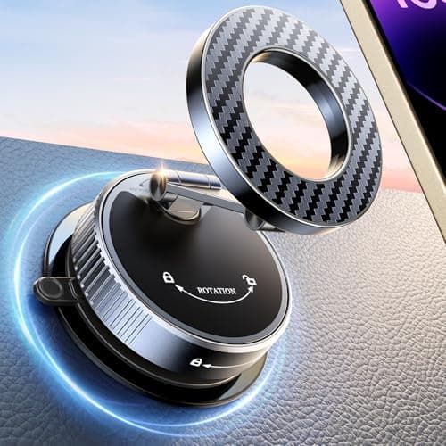 Image of Mohard 2026 Magnetic Phone Holder for Cars, [Nano Gel+Vacuum Suction] Car Phone Holder, 360° Adjustable Foldable & 2400GF Strong Magnet Dashboard for MagSafe Car Mountings, for iPhone 17/16/15/14/13