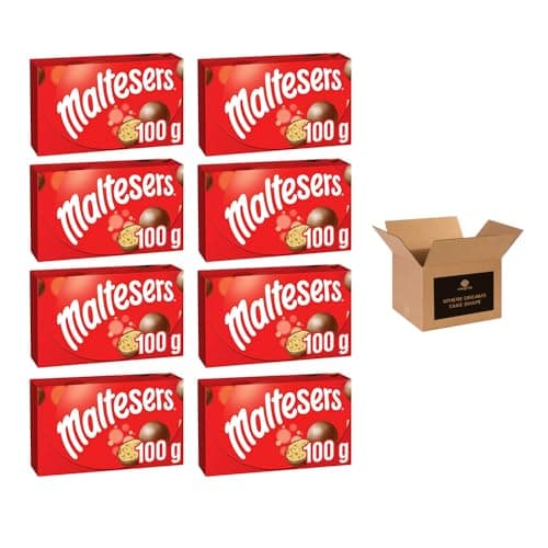 Image of Maltesers Chocolate Gift Box & Snack Packs | Milk Chocolates with Honeycomb | Vegetarian Chocolate Treats for Birthdays, Xmas & Parties | Fillers, Party Bag Sharing, Maltesers-Box (8Pack x 100g)