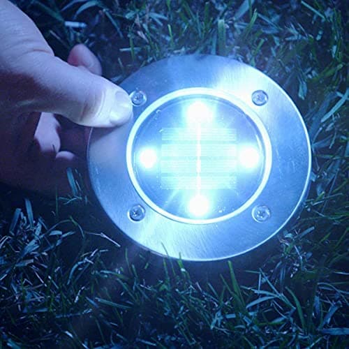 Image of JML Disk Lights - Powerful, Solar-Powered, Wireless Outdoor Floor Lights - 4pc