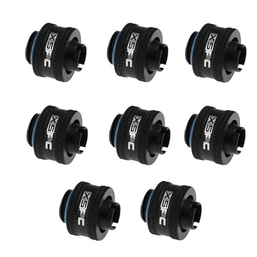 Image of XSPC G1/4" Compression Fitting for 3/8" ID 1/2" OD 13/10mm V2 Pack of 8 Matte Black
