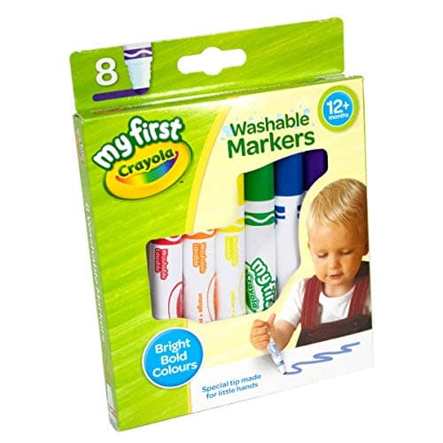 Image of Crayola MyFirst Washable Markers - Assorted Colours (Pack of 8) | Easy-Grip Markers Ideal for Toddlers Hands | Ideal for Kids Aged 12+ Months