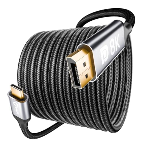 Image of VIOY USB C to Displayport Cable 2M, Unidirection Type C to DP 1.4 Cable(8K@60HZ 4K@240HZ), Thunderbolt 4/3 to Display Port Cord Compatible with MacBook Pro/Air, iPad, iPhone15-17 Pro/Max, Galaxy