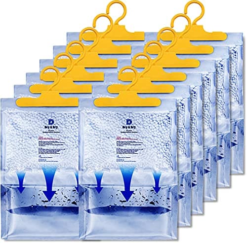 Image of Dry & Dry 12 Pack Premium Moisture Absorbers Dehumidifiers for Home - Dehumidifier for Basement, Bedroom, Closet & More - Blue Crystal Moisture Absorber