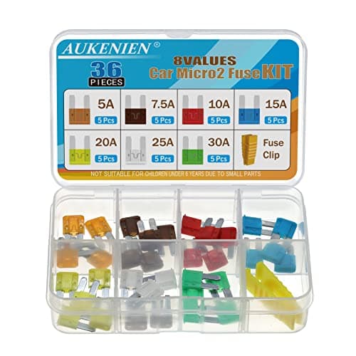 Image of AUKENIEN Micro2 Fuse Assortment Kit 5A 7.5A 10A 15A 20A 25A 30A Micro 2 II Car Auto Automotive Blade Fuses ATR APT Replacement for Vehicle RV SUV Motorcycle Truck Motor Boat