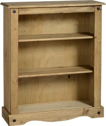 Image of Seconique Corona Low Bookcase in Distressed Waxed Pine