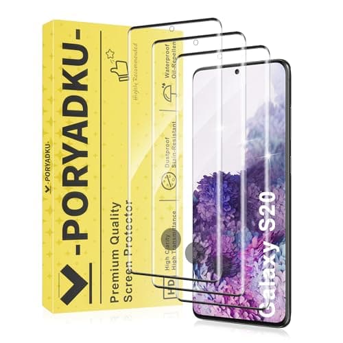 Image of JavoYion 3 Pack for Samsung Galaxy S20 Screen Protector, Fingerprint Support, Case Friendly, Bubble-Free, 9H Hardness Glass Screen Protector for Galaxy S20 5G