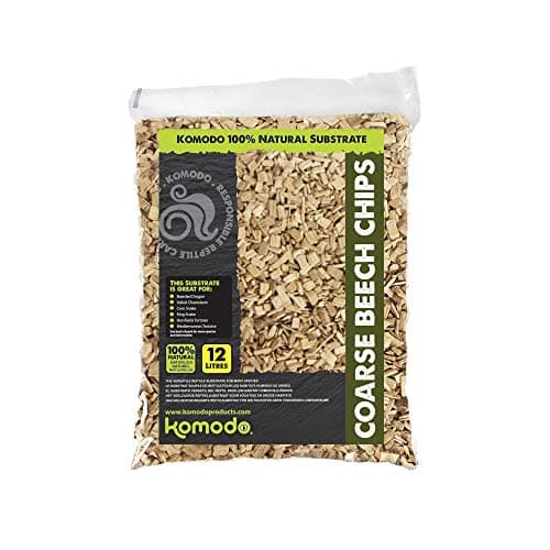 Image of Komodo Coarse Beech Chips Substrate for Reptile Cage Vivarium Habitat Premium Natural Non Toxic Durable Long Lasting Moisture Control Bedding - 12L