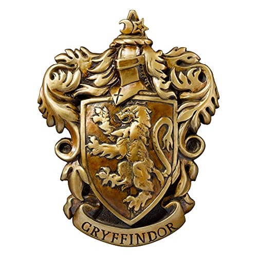 Image of The Noble Collection Harry Potter Gryffindor Crest Wall Art - 11in (28cm) Elegant Gold Resin Wall Plaque - Officially Licensed Film Set Movie Props Gifts