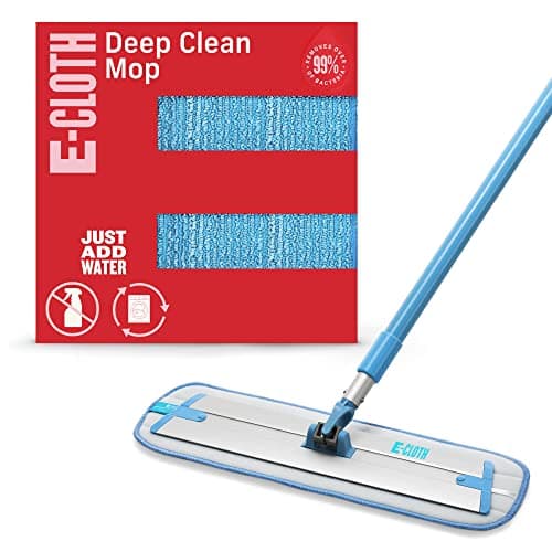 Image of E-Cloth Deep Clean Mop, Microfibre Mop for Floor Cleaning, Great for Hardwood, Laminate, Tile and Stone Flooring, Washable and Reusable, Blue & Silver, 1 Pack