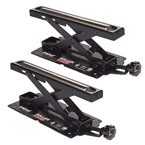 Image of Trend Set of 2 Adjustable Benchtop Mitre Saw Roller Stands, 62kg Capacity and Height Adjustment from 50mm to 160mm, R/Stand/A/2