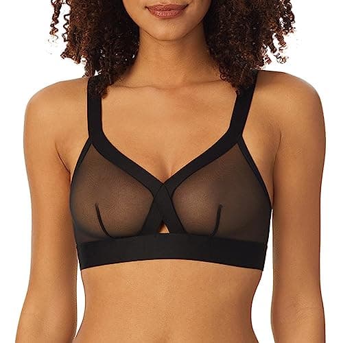 Image of DKNY Intimates Women's Sheers Wirefree Softcup Non-Wired Wireless Bra, Black (Black Bp), Large (Manufacturer Size: L)