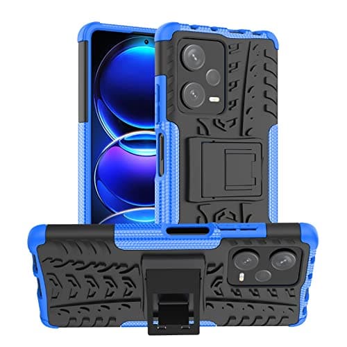 Image of iCatchy for Xiaomi Redmi Note 12 Pro Plus 5G Case Heavy Duty Hard Tough Dual Layer Hybrid Kickstand Shockproof Armour Rugged Protective Phone Cover (Blue)