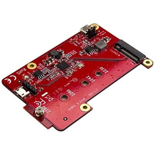 Image of StarTech.com Raspberry Pi Board - USB 2.0 480Mbps - USB to M.2 SATA Converter - USB to SATA Raspberry Pi SSD (PIB2M21),Red