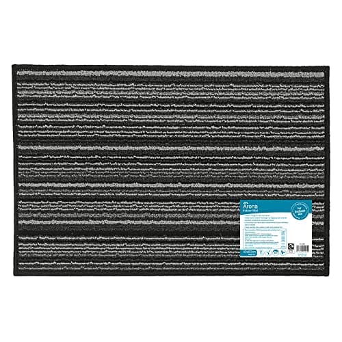 Image of JVL Arona Machine Washable Latex Backed Doormat, 40x60cm,Black