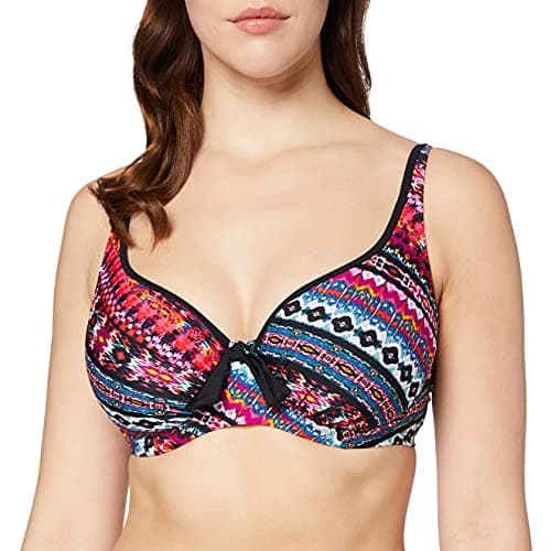 Image of Pour Moi? Women's Odyssey Underwired Non Padded Top Wired Aztec Bikini Top, Pink (Volcano Volcano), 32DD (Manufacturer Size:32DD)