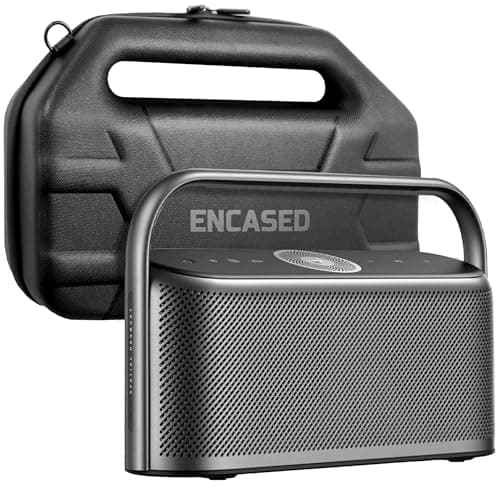 Image of Encased Travel Case for Soundcore Motion X600 Bluetooth Speaker - Protective EVA Hard Shell with Carrying Handle (Black)