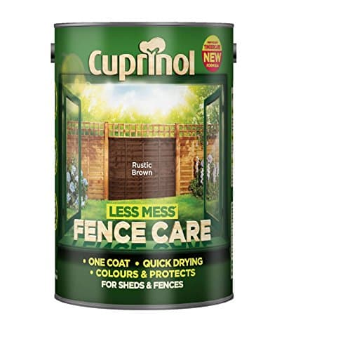 Image of Cuprinol Less Mess Fence Care Paint - Rustic Brown 5L