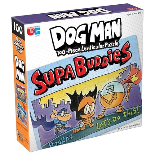 Image of Dog Man Supa Buddies 100 Piece Lenticular Jigsaw Puzzle