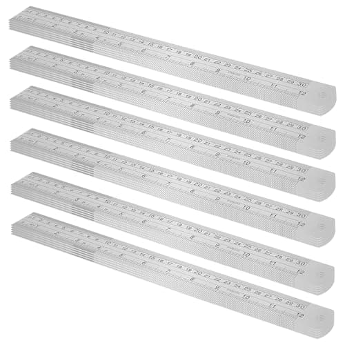Image of SENJEOK 30 PCS 30cm Stainless Steel Rulers Bulk, 12 Inch Straight Edge Metric Metal Rulers for Office, Woodworking, Engineering ﻿