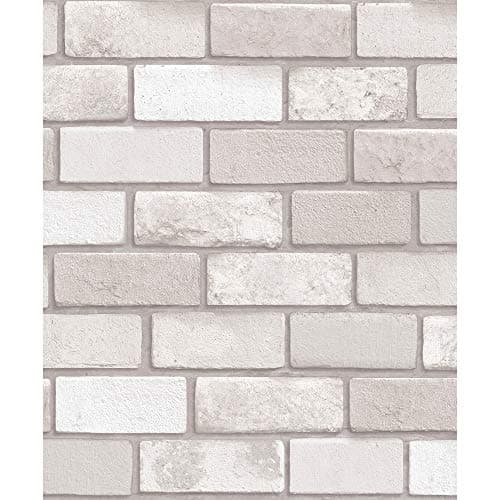Image of Wallpapers from Arthouse Diamond Brick Vinyl Wallpaper Taupe 669402 Full Roll, Brown