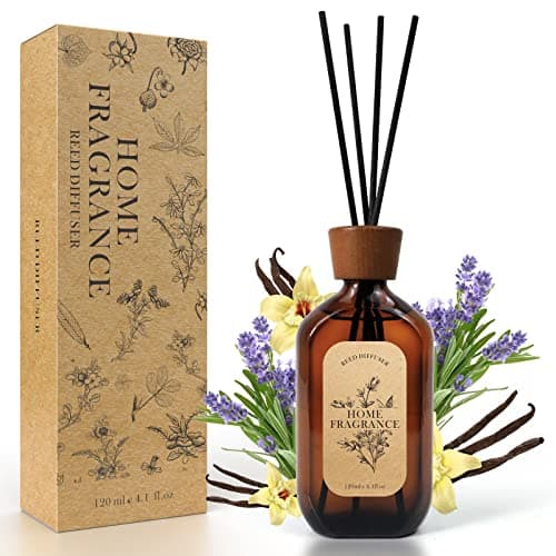 Image of SCENTORINI Reed Diffuser, Diffusers for Home, 120 ml Diffuser with 6 Reed Sticks, Home Fragrance for Yoga, Living Room, Meditation, Lavender & Vanilla Scent, Series of 1