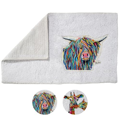 Image of Croydex Art by Steven Brown Angus McCoo Bath Rug, Non-Slip Backing, Applique