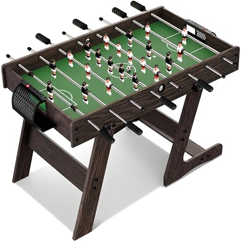 Image of SereneLife 4ft Football Table 48 Inch Game Table for Home Game Room Kids Adults – Compact Foosball Table with Steel Rods and 2 Balls