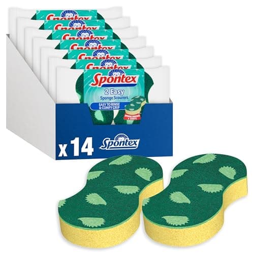 Image of Spontex Easy Sponge Scourers Value Pack | Comfort Grip | 14 Count