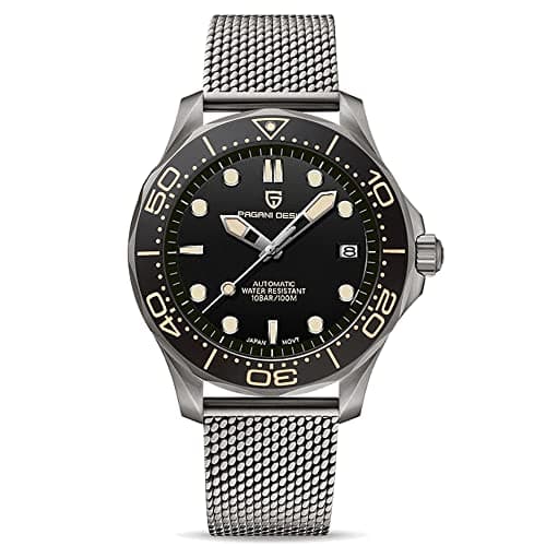 Image of Pagani Design 007-Model Men's Automatic Watches Japan Movement Rotating Ceramic Bezel Stainless Steel Waterproof Self Winding Wrist Watch