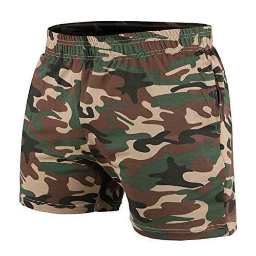 Image of Muscle Alive Men Bodybuilding Gym Workout Shorts Sprots Fitness Terry Cotton 5 Inseam Camouflage M