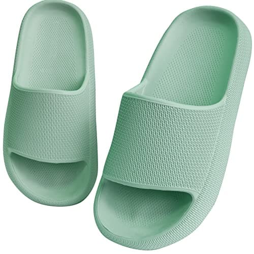 Image of WYSFLY Kids Sliders Boys Girls House Slippers Non-slip Summer Beach Pool Slide Sandals Light Green 3 UK