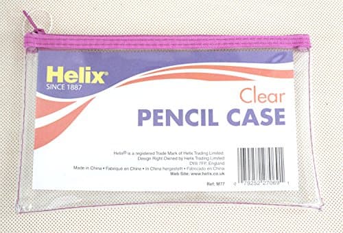 Image of Helix medium clear pencil case 200x125mm - Pink zip