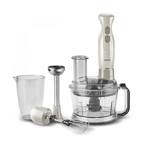 Image of Karaca Pro-Multimax Food Processor, 2000W, Blender, Mixer, Ice Crushing, Nonslip Stand, Large Capacity, Cake Mixer, Chopping, Whisking, Iconic Beige Latte