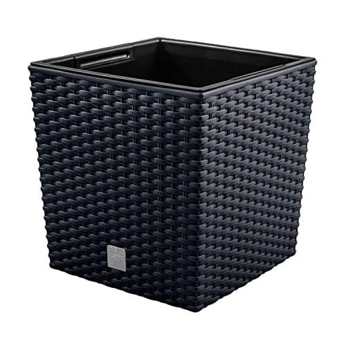 Image of Prosper Plast DRTS325L-S433 32 x 32 x 32.5 cm Rato Low Flowerpot - Anthracite - 2 part set (with insert pot)