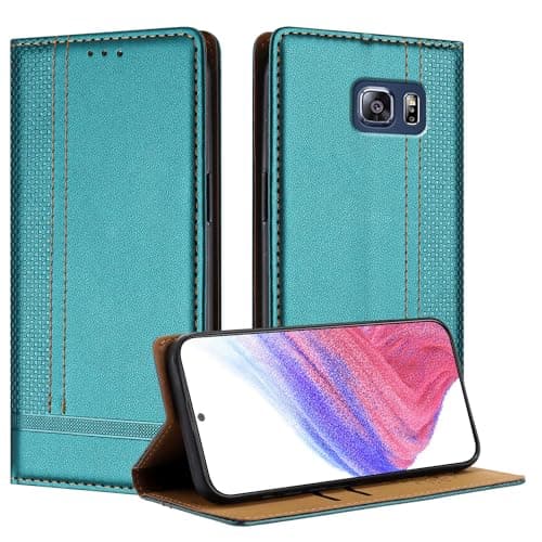 Image of Mo-Beauty for Samsung Galaxy S6 Edge Plus Case, Leather Flip Wallet Cover Compatible with Samsung S6 Edge Plus with [Card Slots] [Kickstand] [Magnetic] (Green)