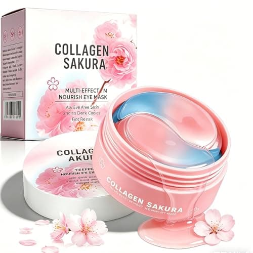 Image of 60 PCS Cherry Under Eye Patches, Collagen Gel Eye Pads for Dark Circles, Puffiness & Wrinkles, Hydrating Cooling Eye Mask for Soothing and Refreshing,Anti-Aging Skincare for Men and Wome,80g