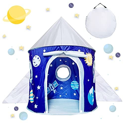 Image of Toy Gifts for 1-7 Year Old Kids Boys, Pop Up Play Tents for Kid, Space Rocket Toys for Toddler Boy Birthday Present, Kids Outdoor Toys Foldable Playhouse for Boy Toddlers Child Gift