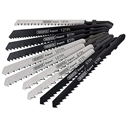 Image of Draper 81735 Expert 10 Piece Assorted Jigsaw Blade Set, 230 V, Black and Silver