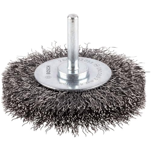 Image of Bosch 1x PRO Steel Longlife Wire Wheel, Crimped Wire for 6 mm Cylindrical Shank and Drill (Ø 75 mm, Professional Accessory Rotary Drill/Drivers)