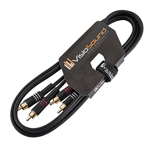Image of VisioSound Twin Phono 2 x RCA to 2 x RCA Phono Plug Twin Lead/Stereo DJ Hi-Fi Audio Cable 1.5m