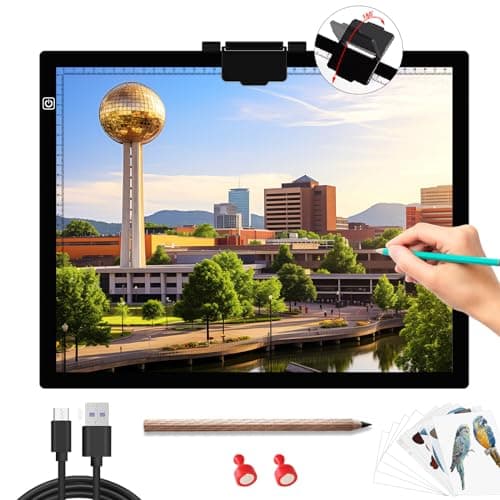 Image of A3 Light Pad, 6 Levels&Stepless Dimmable Diamond Painting Light Board, Ultra-Thin Tracing Light Box with Magnetic Clip, Portable LED Light Pad for Weeding Vinyl Drawing Sketching