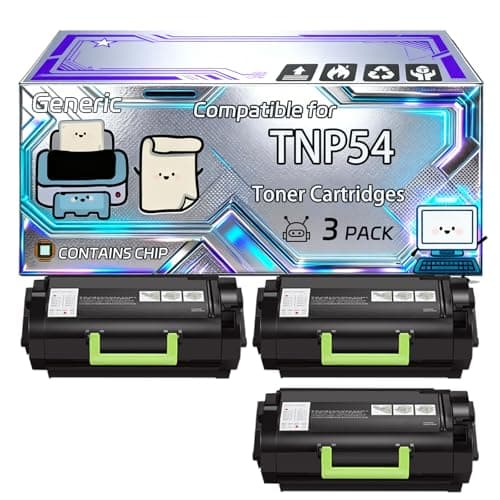 Image of TNP54 Toner Cartridges Compatible for Konica Minolta Bizhub 4402 P Printers, With Chip, 25000 Pages, Vibrant Colours (3 Pack Black)