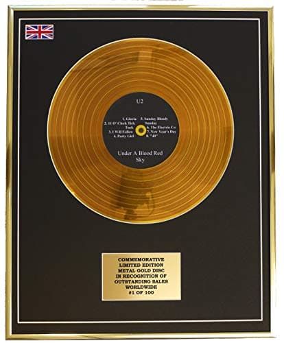 Image of U2 - UNDER A BLOOD RED SKY METAL GOLD RECORD DISPLAY COMMEMORATIVE LTD EDITION